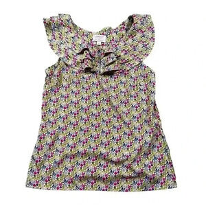 Liberty Of London For Target Women's Floral Print Ruffle Neck Top SIZE-SMALL